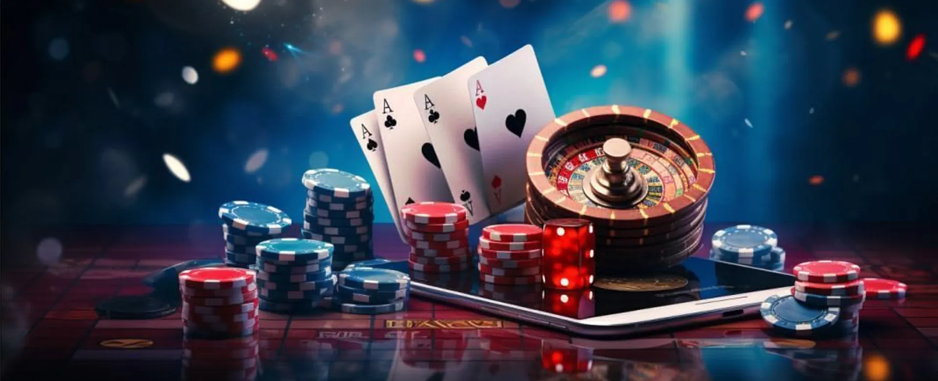 Dynamic casino background with registration elements